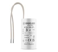 Condensateur 3 uF pour Moteur Monophasé - Utilisation pour Kärcher, Pompe de Piscine, Porte de Garage - 425/450V/475V - Condensateur de Démarrage/Permanent avec Fils