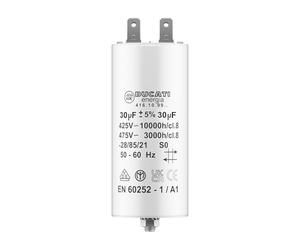 Condensateur 30 uF pour Moteur Monophasé - Utilisation pour Kärcher, Pompe de Piscine, Porte de Garage - 425/450V/475V - Condensateur de Démarrage/Permanent avec Cosses 6,4mm