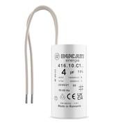 Condensateur 4 uF pour Moteur Monophasé - Utilisation pour Kärcher, Pompe de Piscine, Porte de Garage - 425/450V/475V - Condensateur de Démarrage/Permanent avec Fils