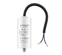 Condensateur 40 uF pour Moteur Monophasé - Utilisation pour Kärcher, Pompe de Piscine, Porte de Garage - 425V/450V/475V - Condensateur de Démarrage/Permanent avec Câble
