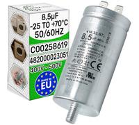 Condensateur 8,5µf 50/60 Hz Ø35 mm 72 mm x 35 mm Capacité et Nominale Tension de 500V - Plage de Température de -25°C à +70°C - Durée de Fonctionnement Jusqu'à 30000 h - MADE IN EU - ONIX TECH