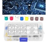 Condensateur Ajustable 6 Mm, Condensateur Ajustable, Kit de Condensateur Céramique à capacité Variable 80pcs 6 Mm 5/10/20/30/40/60/70/120P électronique, Condensateurs