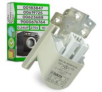 Condensateur Antiparasite Sèche Linge 0,24UF 275V 1Ohm avec Code D'origine 00183847 00619725 00623688 9000676764 pour Bosch pour Siemens pour Constructa - MADE IN EU - Garantie 5 Ans - ONIX TECH