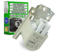 Condensateur Antiparasite Sèche Linge 0,24UF 275V 1Ohm avec Code D'origine 00183847 00619725 00623688 9000676764 pour Bosch pour Siemens pour Constructa - MADE IN EU - Garantie 5 Ans - ONIX TECH