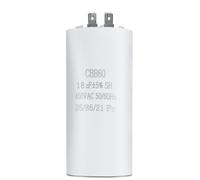 Condensateur CBB60 18µF 450V 2 Bornes 25/85/21 jusqu'à 85 °C - Condensateur de Démarrage Moteur pour Machine à Laver, Climatiseur, Pompe, Générateur - SYNN (1 Pièce)