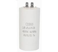 Condensateur CBB60 à 2 connecteurs 18μF 450V 25/85/21. Condensateur de démarrage pour machine à laver, climatiseur et autres moteur 1 Pièce. (18uF)