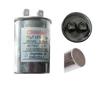 Condensateur CBB65-CBB65A avec 4 connecteurs (2+2) 10 μF 450V 40/70/21. Condensateur de démarrage de moteur, compresseur de climatisation, ect. 1 Pièce. (10mf)