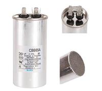 Condensateur CBB65-CBB65A avec 6 connecteurs (4+2) 20 μF 450V 40/70/21. Condensateur de démarrage, compresseur de climatisation, ect. 1 Pièce. (20mf)