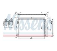 NISSENS Condenseur de climatisation 940693 R134a avec sécheur pour Fiat 500/500C