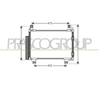 Condensateur, Climatiseur TY325C001 PRASCO Pour TOYOTA DAIHATSU