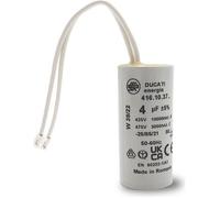 Condensateur cylindrique 4 uF à connecteurs pour moteur de volet roulant Bubendorff - Fond plat - 450 V - Ducati Energia