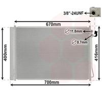 Condensateur de Climatisation Avec Sèche-linge pour Mercedes-Benz Classe V