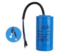 Condensateur de course Cd60, condensateur rond 250V AC 200uf 50 / 60Hz avec fil de plomb et utilisation d'un film de polypropylène métallisé, pour démarrer des moteurs à courant alternatif tels