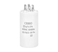 Condensateur de Démarrage CBB60 25µF 450V AC pour Moteur Électrique, Condensateur de Démarrage pour Moteurs Monophasés avec Connecteurs pour Ventilateurs, Machines à Laver et Autres Appareils