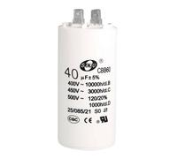 Condensateur de démarrage CBB60 40 µF 450 V CA à double insertion 50/60 Hz, cylindrique 94 x 45 mm, blanc