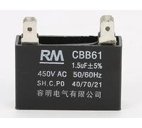 Condensateur de démarrage CBB61 à 4 connecteurs 1.5 μF 450V 40/70/21. Condensateur de Moteur, condensateur de Démarrage 1 Pièces. (1,5uF)