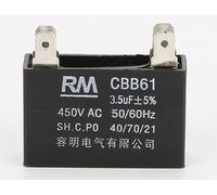 Condensateur de démarrage CBB61 avec 4 connecteurs 3.5 μF 450V 40/70/21. Condensateur de démarrage de moteur 1 Pièce. (3,5uF)