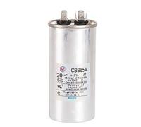 Condensateur de démarrage CBB65, CBB65A-2 en aluminium avec 6 connecteurs rapides (4+2) 20 μF 450V. Pour moteur, compresseur de climatisation, réfrigération. Remplacement Fiable. 1 Pièce. (20uf)