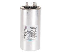 Condensateur de démarrage CBB65, CBB65A-2 en aluminium avec 6 connecteurs rapides (4+2) 30 μF 450V. Pour moteur, compresseur de climatisation, réfrigération. Remplacement Fiable. 1 Pièce. (30uf)