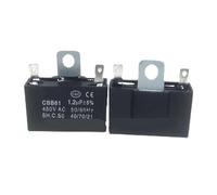 Condensateur de démarrage de ventilateur électrique, 2 pièces, CBB61 450V 0.8UF 1UF 1.2UF 1.5UF1.8UF 2UF 3UF(Strip line 1UF 2PCS)