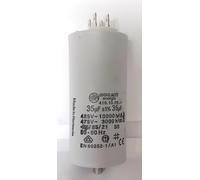 Condensateur de démarrage Ducati 416.10.28 A | Condensateur moteur 35µF 425V 45x92mm en plastique, rectangulaire, montage trou traversant, faston 6.3mm, vis M8