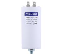 Condensateur de Démarrage Moteur 60uF 450V CBB60 Condensateurs Demarrage 60 MFD 450VAC 55x120MM Connecteur M8 60µF 50/60Hz pour Pompe Piscine Machine à Laver