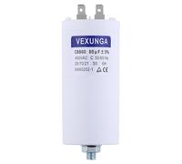 Condensateur de Démarrage Moteur 80uF 450V CBB60 Condensateurs Demarrage 80 MFD 450VAC 55x120MM Connecteur M8 80µF 50/60Hz pour Pompe Piscine Machine à Laver