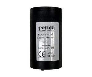 Condensateur de moteur COMAR ES2021 130μF ou 160μF 250V Cosses Faston pour moteur monophasé