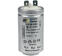Condensateur de Moteur condensateur 8 µF UF 450 V Ducati Energia 416.25.5392 avec drapeaux enfichable pour wäschetrocknern