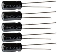 Condensateur Électrolytique 47µF, 25V DC, 5x11mm, Montage THT, Pack de 5