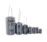 Condensateur électrolytique en aluminium, 2 à 50 pièces, 50V, 63V, 80V, 100V, 160V, 200V, 250V, 400V, 1UF, 2.2UF, 3.3UF, 4.7UF, 6.8UF, 10UF, 15UF, 22UF, 33UF(50V100UF 6X12 50PCS)