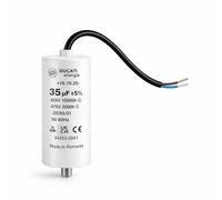 Condensateur moteur monophasé 425V / 450V / 475V - Condensateur permanent avec câble - Compatible pompe piscine, nettoyeur haute pression Kärcher, porte de garage et portail, compresseur (35μF / 35uF)