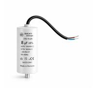 Condensateur moteur monophasé 425V / 450V / 475V - Condensateur permanent avec câble - Compatible pompe piscine, nettoyeur haute pression Kärcher, porte de garage et portail, compresseur (8μF / 8uF)