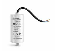 Condensateur moteur monophasé 425V / 450V / 475V - Condensateur permanent avec câble - Compatible pompe piscine, nettoyeur haute pression Kärcher, porte de garage et portail, compresseur (10μF / 10uF)