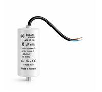 Condensateur moteur monophasé 425V / 450V / 475V - Condensateur permanent avec câble - Compatible pompe piscine, nettoyeur haute pression, porte de garage et portail, compresseur (8μF / 8uF)