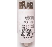Condensateur moteur permanent en polypropylène 3uf 450 volts cosse faston double 6.3MM et vis M8.