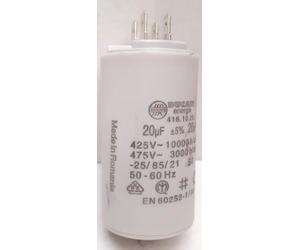 Condensateur moteur permanent en polypropylène DUCATI 20uf 450 volts cosse faston double 6.3MM et vis M8