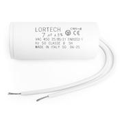 Condensateur Permanent 7µF, pour Moteur Électrique et Pompe, 30 x 55 mm, avec Câbles 100 mm, Fabriqué en Italie