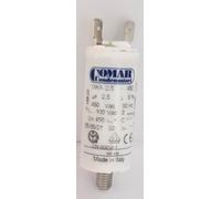 Condensateur permanent pour moteur, 2.5uF, 450V, Polypropylène métallisé, Borne Faston, Comar