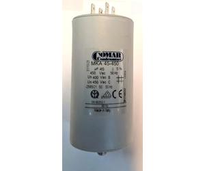 Condensateur permanent pour moteur, 45uF, 450V, Polypropylène métallisé, Borne Faston double, Comar