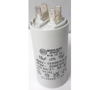 Condensateur permanent pour pompe de piscine fond plat 16uF ± 5%/475 V Ø 36 x L 70 mm sortie terminaux faston 6,3 mm