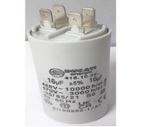 condensateur PERMANENT pour pompe de piscine fond plat 16uF ± 5 %/475 V Ø 40 x L 70 mm sortie cosses faston 6.3mm
