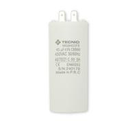 Condensateur permanent - TECNID - 45 µF 450 V - Polypropylène - Fond plat - 4 bornes