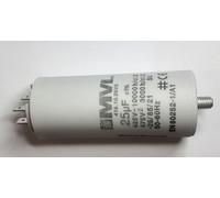 condensateur pour moteur surpresseur pompe permanent MVI 25uf 450 volts cosse faston double 6.3mm et vis M8 Diamètre :40mm - Longueur : 95mm