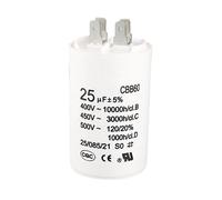 Condensateur SOURCING MAP CBB60 25uF 450V AC Double Insert 50/60Hz Cylindre 73x44mm Blanc pour Moteur Pompe à Eau Compresseur Air