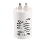 Condensateur SOURCING MAP CBB60 30uF 450V AC Double Insert 50/60Hz Cylindre 91x41mm Blanc pour Moteur Pompe à Eau Compresseur Air