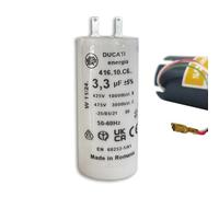 Condensateurs cylindrique pour Volet Roulant SOMFY, SIMU, NICE - Condensateur Cylindrique Deux Cosses 2,8mm Type Faston pour Moteur (3,3 uF (pour moteur 8 Nm))