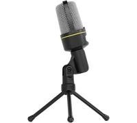 Condenser Microphone,Studio Microphone Kit,Omnidirectional Microphone with Tripod for Computer Recording,Podcast,Skype,PVC Cable,ABS,Black (Black)