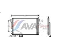Condenseur, climatisatio AVA COOLING MSA5200D pour SLK (R171) 3 2005-2011