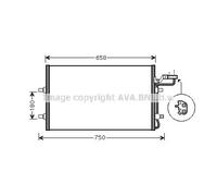 Condenseur de climatisation 1234yf VO5140 AVA QUALITY COOLING pour VOLVO C30 V50